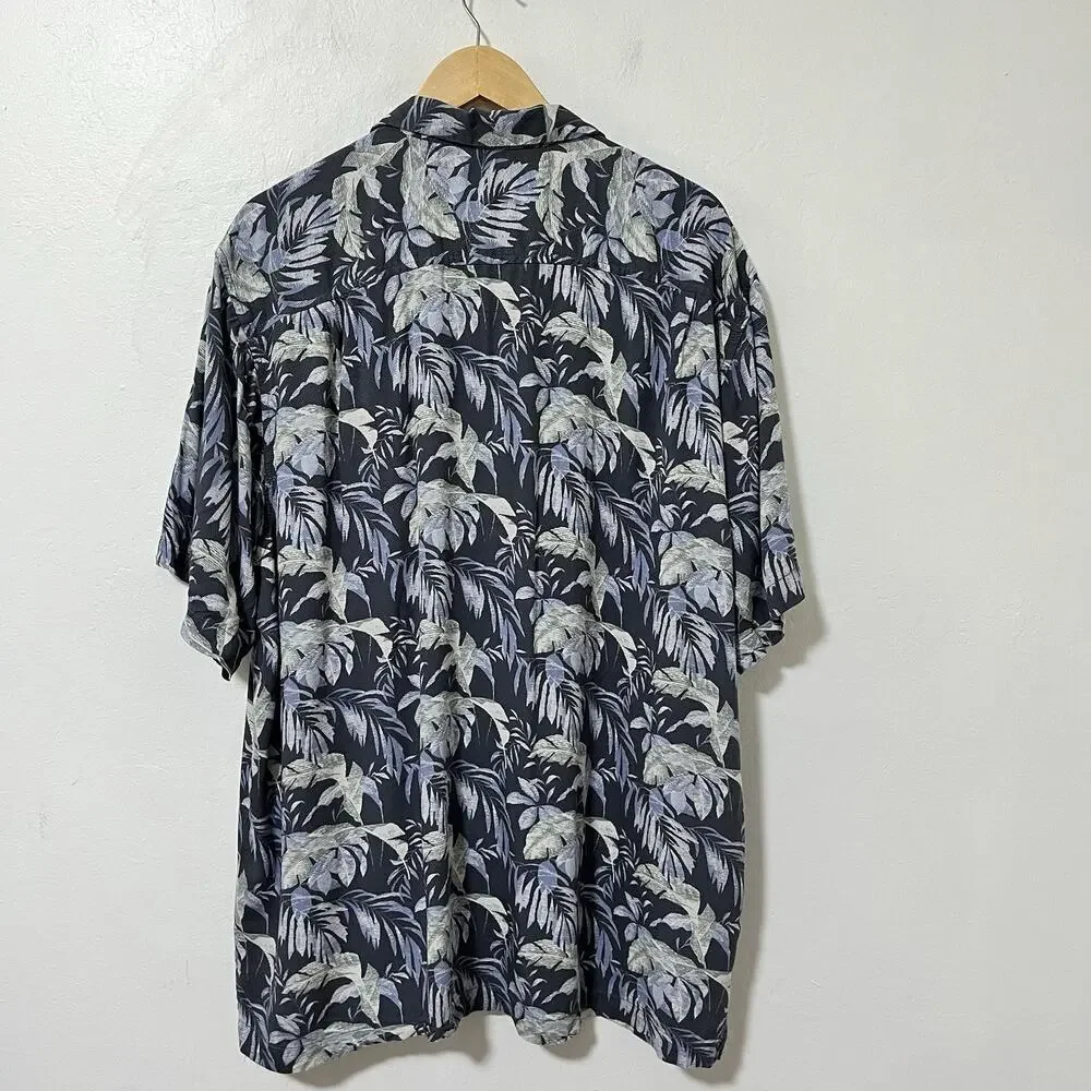 Tommy Bahama Palms Floral Tropical Viscose Shirt Size XXL Vacation Travel Beachy